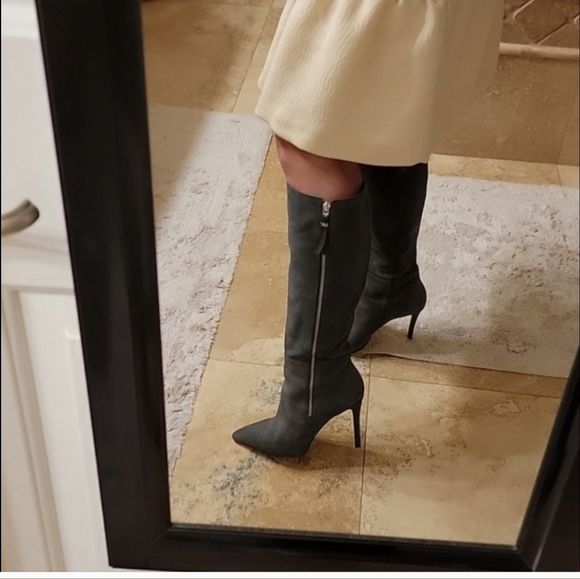 Michael Kors Charcoal Heeled Boots Size 8,5 - Picture 1 of 5